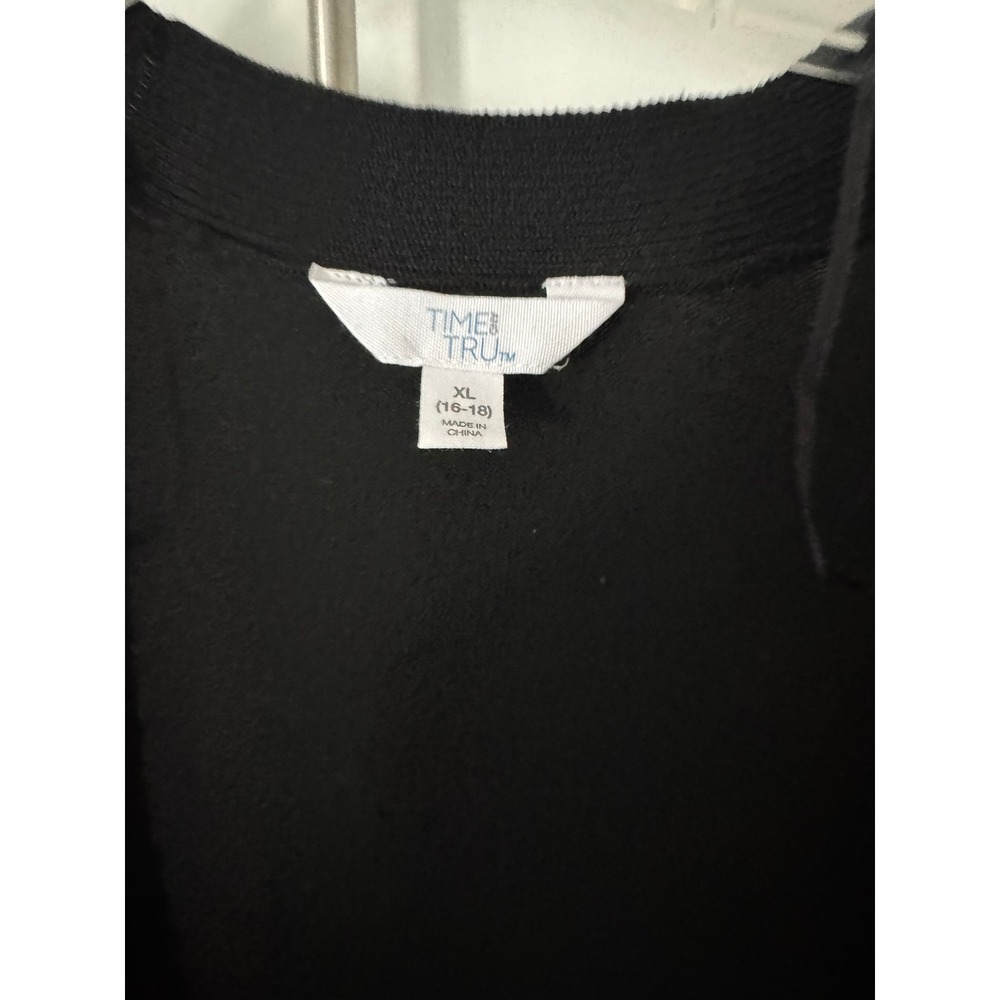 Time and Tru Womens Black Open Front Cardigan Sweater XL 16-18 TT31100012775 - Picture 3 of 11